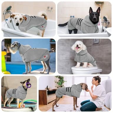 Lelepet Comfy Dog Bathrobes - Super Absorbent & Fast Drying Coat with Adjustable Hooded Hood for Small, Medium & Large Dogs - Image 7