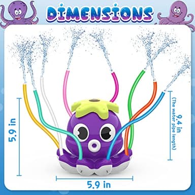 SAMTOP Outdoor Water Spray Sprinkler for Kids and Toddlers, Summer Outside Toys Backyard Games with 8 Wiggle Tubes, Attaches to Garden Hose Splashing Fun Toys for 3 4 5 6 7 8 Year Old Boys Girls Gifts - Image 7