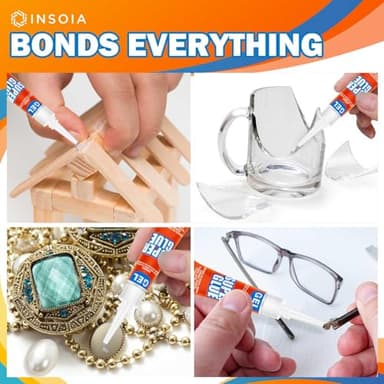 Super Glue Gel Clear Non-Drip, 48 X 3g All Purpose Strong Adhesive Ca Glue Quick Dry Instant Glue for Plastic, Metal, Ceramic, Shoe, Wood, Leather, Model, Aquarium, Rhinestone, Jewelry and DIY Crafts - Image 7