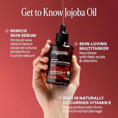 Cliganic Organic Jojoba Oil, 100% Pure (4oz) | Moisturizing for Face, Hair, Skin & Nails | Natural Cold Pressed Hexane Free | Base Carrier Oil - Image 4