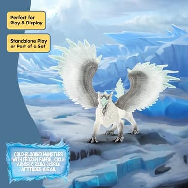 Schleich Eldrador Creatures - 13" Ice Griffin Toy - Movable Wing Dragon Action Figure for Boys and Girls - Mythical Creature Figures - Fantasy Beast Figurine - Fun Monster Toys for Kids Ages 7+ - Image 9