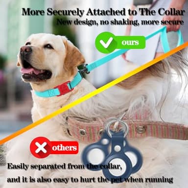 2 Pack Waterproof AirTag Dog Collar Holder Compatible with Apple AirTag, Silicone Hidden Loop Holder for Airtag Tracker, Anti-Lost Dog Collar Air Tag Accessories(Red-Orange) - Image 4