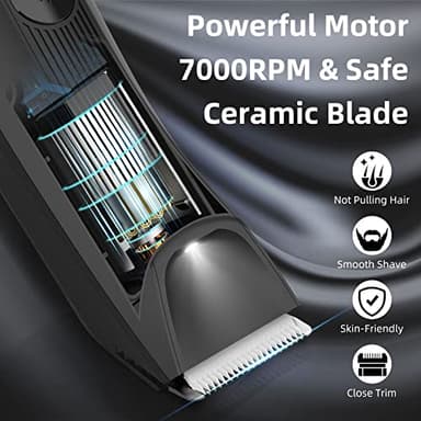 INVJOY Manscape Body & Pubic Hair Trimmer for Men w/Light - No Nick, No Cut, Balls Trimmer - No Razor Burn Groin, Body Groomer Shaver, IPX7 Waterproof Electric Razor w/Recharge Dock, Gift for Men Dad - Image 3