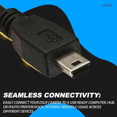 LIONX USB Data Sync Transfer Cable for DSLR – Compatible with Nikon D600, D610, D700, UC E4, D2H, D3, D4, D5, D40, D50, D70, D80, D90 & More - Image 3