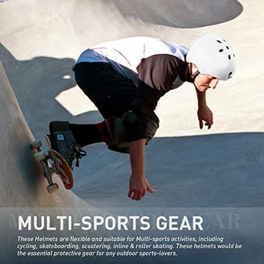 JBM Skateboard Helmet - Lightweight, Adjustable Ventilation Helmet for Scooter, Roller Skate, Inline Skate - Image 7