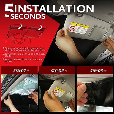 KAYZT Windshield Sun Shade for 2022-2025 2026 Kia EV6 Foldable Sunshade Front Window Custom Fit Car Accessories - Image 5