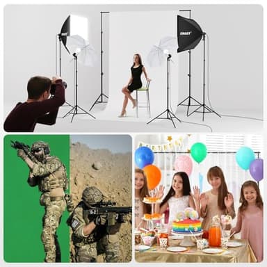 EMART 8.5 x 10 ft Backdrop Support System, Professional Photography Lighting Kit with 50W LED Blub, 6 * 9ft Backdrop *3, Reflector,Umbrellas&Softbox Lighting Kit for Studio, Portrait, Video Shooting - Image 6