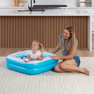 Inflatable Baby Pool for Toddlers 1-3, Handles, Soft Floor & Drain, 34"x10" Kiddie Pool, Blow Up Bathtub & Ball Pit, Summer Outside Kid Water Toy Outdoor Play First Birthday Gift for Boys Ages 1 2 3 - Image 4