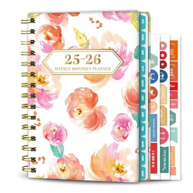 Ymumuda 2026 Planner, Daily Weekly and Monthly Planner，Jan 2026 - Dec 2026, 8.4" x 6.3", 2026 Calendar Planner Book with Tabs, Spiral Notebook with Inner Pocket for Office Home School Supplies - Image 1