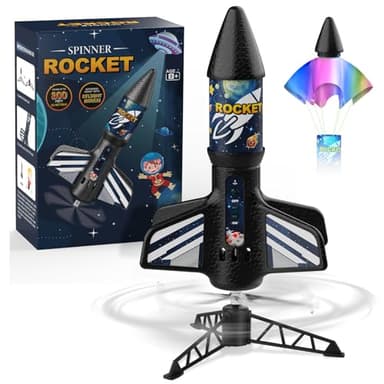 Rocket Launcher for Kids, Self Launching Motorized Air Rocket Toy, Outdoor Toys for Ages 8-12, Model Rockets with Parachute Safely Land, Spaceship Launch up to 200 ft Birthday Gifts for Boys - Image 1
