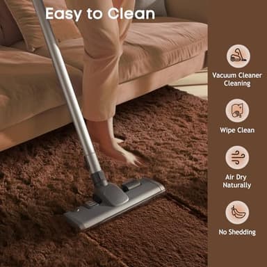 Ophanie Brown Rugs for Bedroom Living Room, Fluffy Fuzzy Furry Carpet, Plush Soft Shaggy Bedside Indoor Floor 4x6 Area Rug for Kids Girls Boys Baby Teen Dorm Nursery Home Decor Aesthetic - Image 6