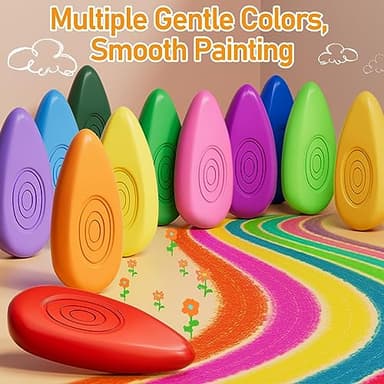 Four Candies Toddler Crayons 12 Count, Non Toxic Washable Crayons for Toddlers 1-3, Unbreakable Easy-Grip Water-Drop Shape for Little Hands, Toddler Coloring Art Gift - Image 3