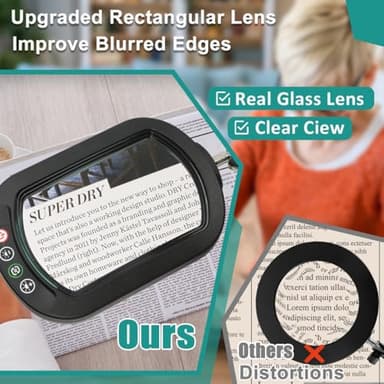 IVMAIE 10X Rectangle Magnifying Glass with Light, 5 Color Modes Stepless Dimmable Magnifier with Stand, LED Lighted Clamp Desk Lamp with Swing Arm, Hands Free for Reading Painting Crafts Close Work - Image 4