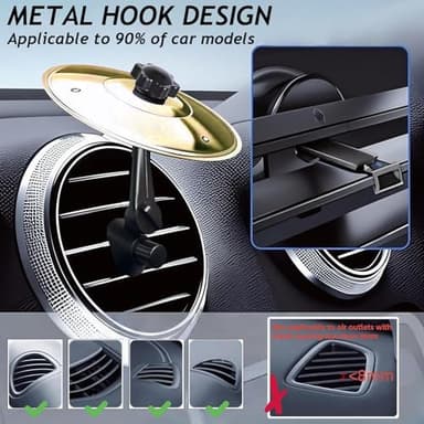 Car Cymbal, Car Cymbal Air Vent, Mini Drum Crash Cymbal For Car Vent, Suitable For All Types Of Vehicles (Gold) - Image 5