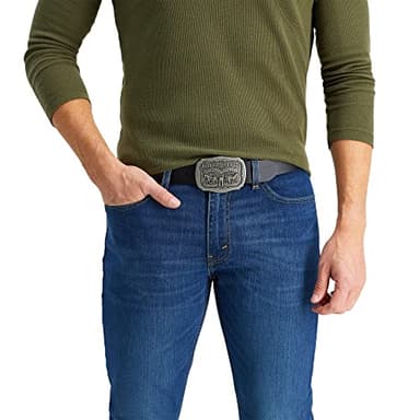 Levi's Men's Leather Belt With Antiqued Buckle,Black,38 - Image 6
