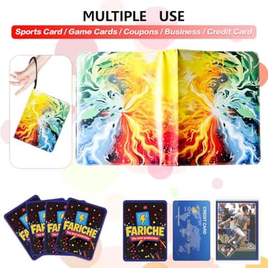 Trading Card Binder for TCG Cards, 9-Pocket Portable Card Collector Ablum Holder Book Fits 900 Cards with 50 Removable Sleeve, Waterproof BKM Card Binder Display Storage Carrying Cases for TCG-Storm - Image 6