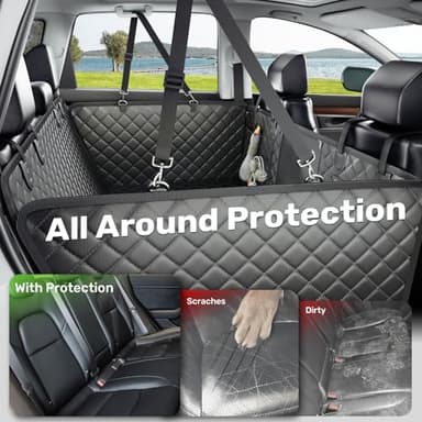 Zanch 2025 Upgraded Dog Car Seat Cover, 400 lbs Heavy Duty Hard Bottom, Waterproof & Anti-Scratch Back Seat Protector, Nonslip Pet Hammock Extender for Cars, SUV, Trucks, Standard-Orange - Image 5