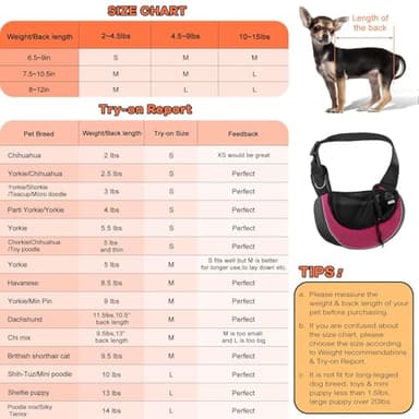 YUDODO Pet Sling Carrier for Small Dogs & Cats – Hands-Free Puppy Carrier with Safety Hook, Large Zipper Pocket, Soft Breathable Mesh, Adjustable Strap & Reflective Strip (Pink 3.0 M) - Image 3