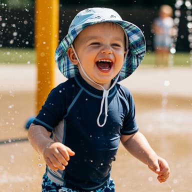 Durio Baby Sun Hats Summer Beach UPF 50+ Sun Protection Newborn Sun Hats Double Sides Cap for Baby Girl Infant Sun Hat Bucket Hat A Blue 3-6 Months - Image 5