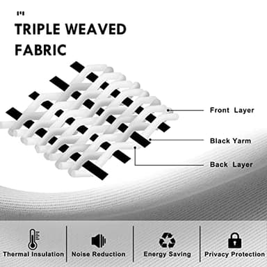 DWCN Blackout Curtains – Thermal Insulated, Energy Saving & Noise Reducing Bedroom and Living Room Curtains, Black, W 42x L 63 Inch, Set of 2 Rod Pocket Curtain Panels - Image 5