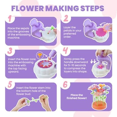 windpaint Toys for Girls 3 4 5 6 7 8 9 10 Years Old, DIY Craft Kits for Kids, Fabric Flower Bouquets for Girls Gifts, Educational Learning Detective Toys for Toddler Kids,Birthdays Gifts (Purple) - Image 8