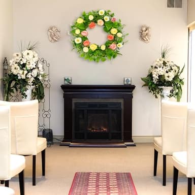 KORSMV Artificial Spring Summer Wreaths for Front Door Summer Door Wreath Floral Wreath with Colorful Flower for Indoor Outdoor Wall Porch Farmhouse Garden Home Decoration - Image 6