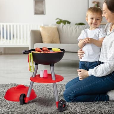 VEVOR 28 PCS BBQ Grill Playset, Kids Toys Kitchen Playset with Sound & Light, Little Chef Play, Interactive Grill Play Food Cooking Playset Barbecue Toy Grill for Toddlers Boys Girls 3-5 Birthday Gift - Image 8