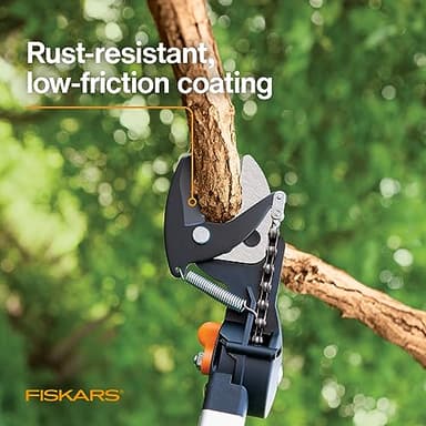 Fiskars 2-in-1 Extendable Tree Pruner and Pole Saw (Extends 7.9 - 12 feet) with Rotating Head, Pruning Stik Model with15-Inch Double-Grind Saw Blade, and Double Locking System - Image 5