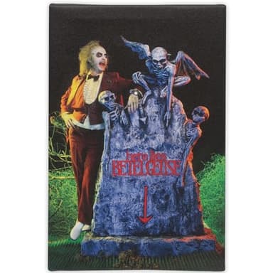 Beetlejuice Cemetery Gallery Wrapped Canvas Wall Decor - Fun Beetlejuice Wall Art for Halloween or Movie Room Decor - Image 1