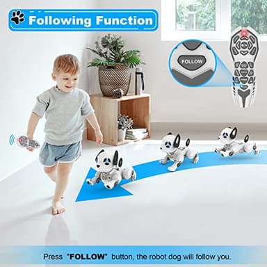 Remote Control Robot Dog Toy, RC Dog Programmable Smart Interactive Robotic Pets, RC Stunt Robot Toys Deg Imitates Animals Music Dancing Handstand Push-up Follow Functions for Boys Girls Toy - Image 4