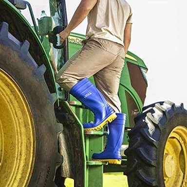 HISEA Men's Steel Toe Rain Boots PVC Rubber Boots, Waterproof Garden Fishing Outdoor Work Boots, Durable Slip Resistant Knee Boots for Agriculture and Industrial Working, Black Size 10 - Image 5