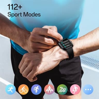 Smart Watch(Answer/Make Call), 1.83" Smartwatch for Men Women, 110+ Sport Modes, Heart Rate/Sleep/Spo2 Monitor, IP68 Waterproof, Pedometer, HD Touchscreen, Activity Tracker for Android iOS, Black - Image 5
