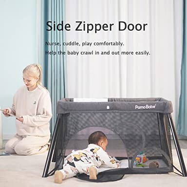 Pamo Babe Travel Crib - Lightweight Baby Playpen with Bassinet, Portable Mini Playard - Image 3