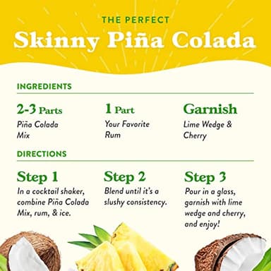 Jordan's Skinny Mixes Syrups, Pina Colada, Cocktail Mix, 32 Ounces (Pack of 2), Flavoring for Cocktails, Mocktails, Frozen Drinks, & Flavored Beverages - Image 4