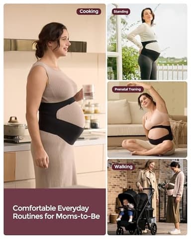 Momcozy Pregnancy Belly Band, CozySupport Ergonest Maternity Belly Band, Invisible Pregnancy Belt for Back, Abdomen, Waist - Image 8
