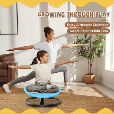 Zhenx Spinning Chair for Autistic Kids, Kids Sensory Swivel Chair, Sensory Spinner Seat for Autism Toddlers & ADHD Children, Sit and Spin Training Body Coordination (Blue) - Image 7