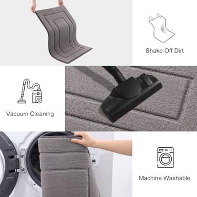 Smiry Dog Door Mat for Muddy Paws Indoor Entrance, Absorbs Moisture and Dirt Low-Profile Washable Front Door Mat for Floor Home Entryway (30x20 Inches, Grey) - Image 6