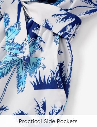 PATPAT Girls Rompers Size 9-10, Palm Print, Cute Jumpsuits For Girls, Backless Wide Leg Sleeveless Hawaiian Rompers With Pockets, Spaghetti Strap Jumpsuits With Belt, Kids Cute Clothes - Image 4