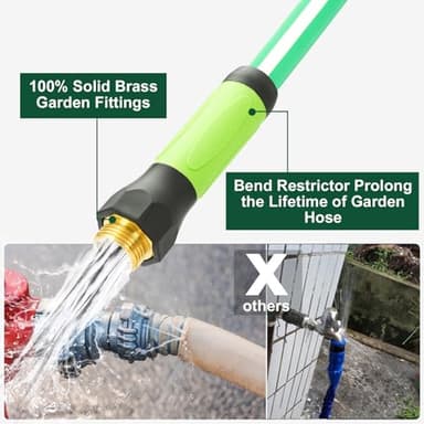 SANFU Upgraded Hybrid Lead-In Garden Hose 5/8-Inch X 6 FT, Burst 800PSI, Water Hose, Flexible, With Grip Handle, 3/4" GHT Solid Brass Fittings, Green + White - Image 5