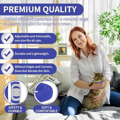 4 Pack Flea Collar for Cats, 32 Months Flea and Tick Prevention for Cats, Waterproof Cat Flea Collar, Natural Cat Flea and Tick Treatment, Adjustable Flea and Tick Collar for Cats Kittens(Blue&Pink) - Image 4