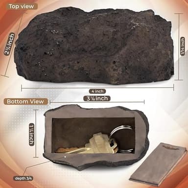 RamPro Hide-a-Spare-Key Fake Rock - Looks & Feels like Real Stone - Safe for Outdoor Garden or Yard, Geocaching (1) - Image 8