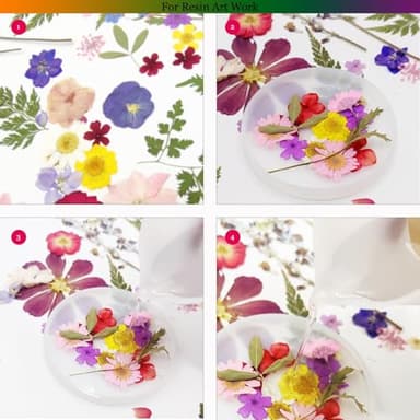 86 Pcs Dried Pressed Flowers Natural Pressed Wildflower for Crafts Scrapbooking Resin, Small Dried Flowers and Green Leaf Fits for Holiday Decor Vacuum Package - Image 2