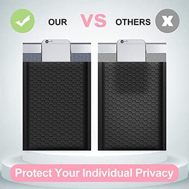 UCGOU Bubble Mailers 8.5x12 Inch Black 25 Pack Usable Size 8.5x11 Poly Padded Envelopes #2 Medium Mailing Opaque Packaging Postal Self Seal Waterproof Boutique Shipping Bags for Clothes Makeup - Image 6