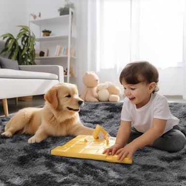 Sour Lemon 10x14 Area Rugs for Bedroom, Fluffy Rugs for Living Room, Large Area Rug Shag Shaggy Carpet Soft Plush Furry Bedside Rug, Machine Washable Area Rugs for Kids Girls Boys Home Decor Anti Slip - Image 7