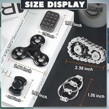 Valentines Day Gifts for Him 5 Pcs Fidget Toys Adults & Teen Metal Fidgets Spinner Magnetic Slider Cool Gadgets Office Desk Toy Stress Relief Sensory Items for Autism ADHD Anxiety Gift for Teen Boys - Image 2