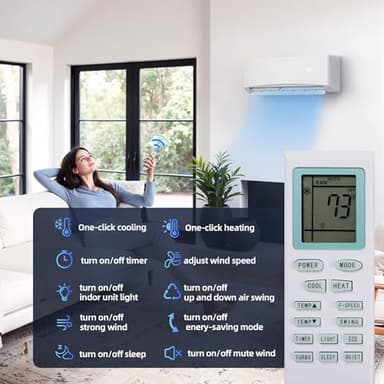 Manastin 12000BTU Mini Split Air Conditioner& Heater, 17 SEER2 115V Inverter System, Covers Up to 750 Sq. Ft, Complete Installation Kit Included - Image 6