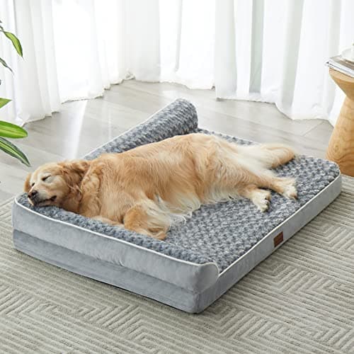 BFPETHOME Orthopedic Dog Bed for Extra Large Dogs-Big Waterproof Sofa Dog Bed with Removable Washable Cover, Large Pet Bed with Waterproof Lining and Nonskid Bottom,Pet Bed for Large Dogs, Grey - Image 1