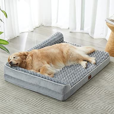 BFPETHOME Orthopedic Dog Bed for Extra Large Dogs-Big Waterproof Sofa Dog Bed with Removable Washable Cover, Large Pet Bed with Waterproof Lining and Nonskid Bottom,Pet Bed for Large Dogs, Grey - Image 1