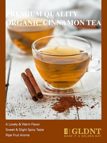 GLDNT Organic Cinnamon Tea Bags, Cinnamon Herbal Tea, Sweet & Slightly Spicy Flavor, Caffeine Free, 100 Count - Image 2