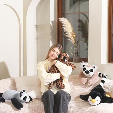 Niuniu Daddy 20" | 3.3 Pound Leopard Weighted Stuffed Animals for Kids Adults, Soft Leopard Weighted Beads for Stuffed Animals for Hugging, Cute Plush Toy for Gift Birthday Christmas Holiday Easter - Image 3